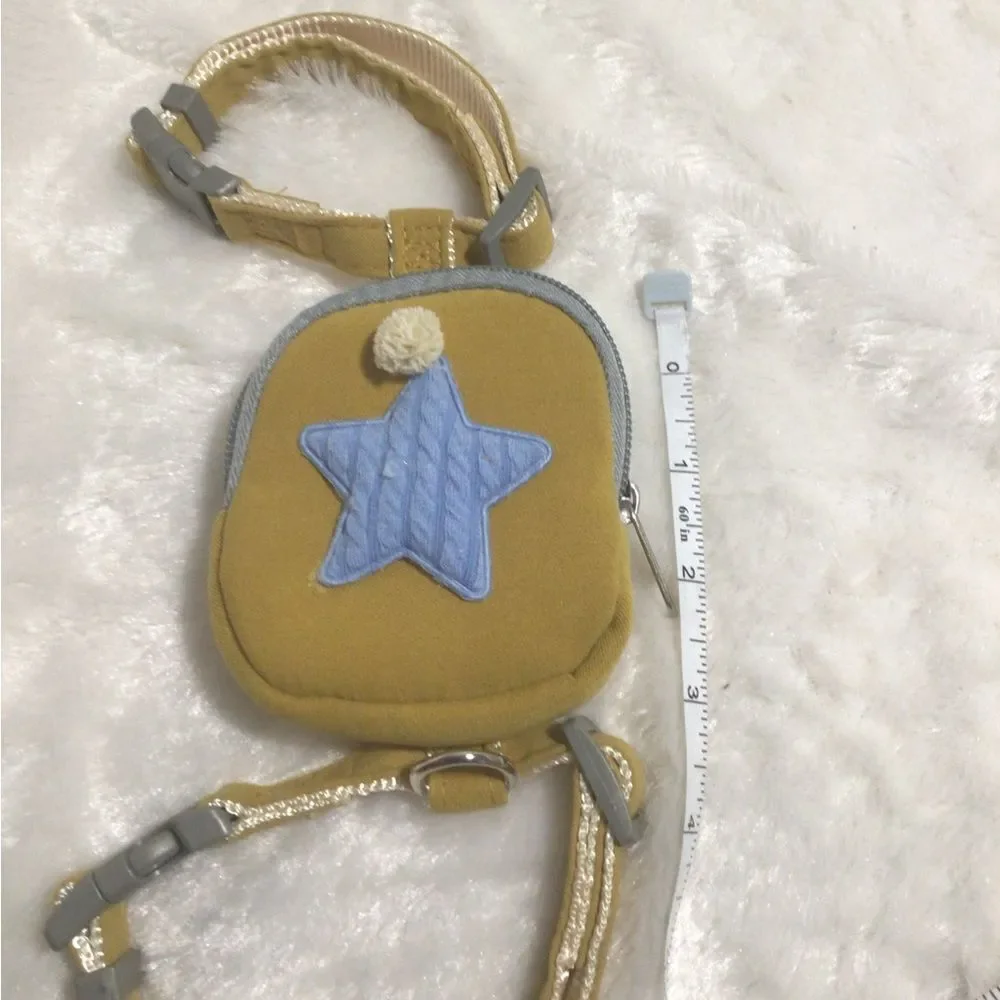 Yellow Backpack harness with leash size S NWOT